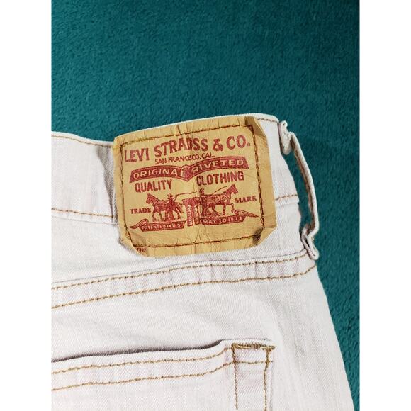 Levis 515 Jeans Size 4 Womens Beige Stretch Denim Pant Ladies Mid Rise Bootcut - Picture 13 of 14